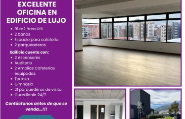 Excelente oficina en edificio de lujo