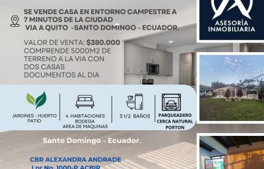 Quinta en venta entorno campestre.