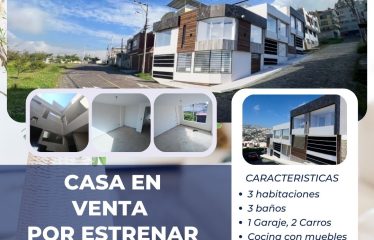 VENDO CASA POR ESTRENAR 138M2 CONSTRUCCIÓN, FULL ACABADOSDE PRIMERA, PUENTE AMARILLO-AUTOPISTA GNRL RUMIÑAHUI