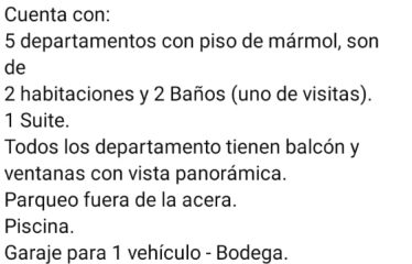 Se vende condominio a desnivel rentero en cdla. Bellavista, en área privada.