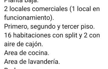 Se vende o se alquila hostal-hotel mixto en pleno Centro de Guayaquil.